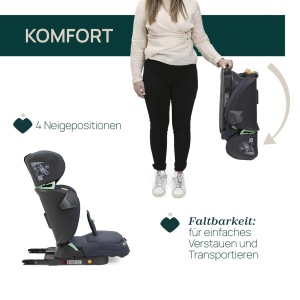 Scaun auto pentru copii Chicco FoldGo I-Size 15-36 kg cu conectori ISOFIX Grupa 23 pentru copii 3-12 ani pliabil si pliabil protectie laterala reglabi - Img 6