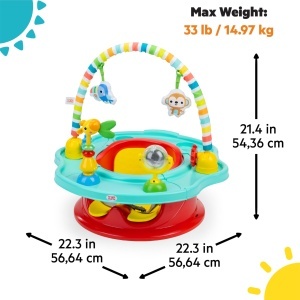 Scaun de activitate Bright Starts Playful Paradise 3-in-1, BPA-free, cu 6 jucarii - Img 7