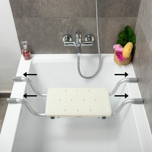 Scaun de dus 2 in 1 InnovaGoodsr scaun de dus antiderapant scaun de dus extensibil in 2 pozitii scaun de dus pentru varstnici maner fix scaun de dus M - Img 4