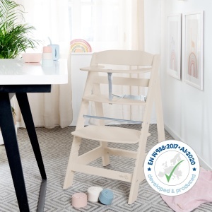 Scaun de masa Babyhochstuhl Sit Up Flex - Inaltime ajustabila, din lemn, CashmereBeige - Img 5
