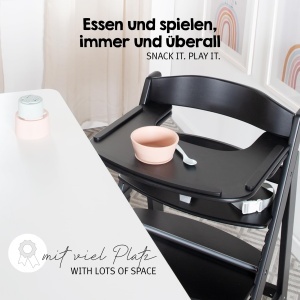 Scaun de masa din lemn Babyhochstuhl Sit Up Flex, negru, cu suport pentru bebelusi, 6 luni - 70 kg - Img 2
