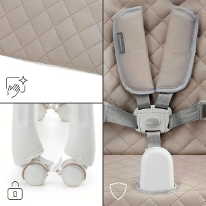 Scaun de masa Kinderkraft TULO 3-in-1, Bej, 5 inaltimi, 3 pozitii spatar - Img 7