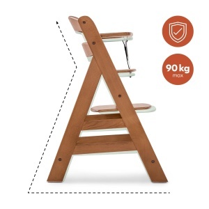 Scaun de masa pentru copii hauck Alpha din lemn, ajustabil, 6 luni - 90 kg, nuc - Img 8