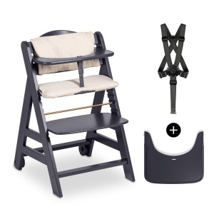 Scaun de masa pentru copii Hauck Beta Dark Grey lemn de fag reglabil 6 luni - 90 kg