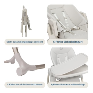 Scaun de masa pentru copii Maxi-Cosi Ava, 0-3 ani, 15 kg, Bej Elegance - Img 8