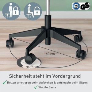 Scaun ergonomic Leitz Ergo Active 65770095 negru reglabil pe inaltime cu roti - Img 8