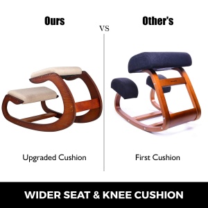 Scaun ergonomic VEVOR Kniestuhl din lemn suport pana la 150 kg pentru birou si meditatie - Img 6
