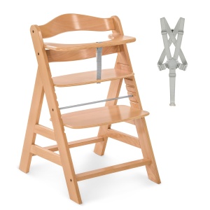scaun inalt hauck Alpha+ pentru copii de la 6 luni pana la 90 kg, inclusiv bara de protectie, ham in 5 puncte si curea de picioare, scaun inalt pentru copii in crestere din lemn de certificat FSC(r) (natural)