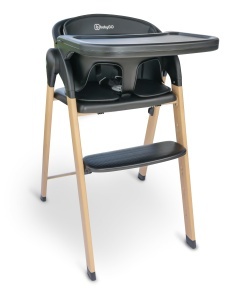 Scaun inalt pentru copii babyGO Levels, negru, design scandinav, ajustabil