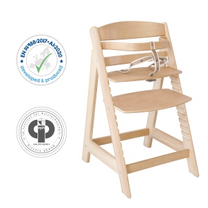 Scaun inalt pentru copii roba Sit Up III din lemn natur reglabil pana la 50 kg - Img 8