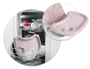 Scaun inalt Ricokids Scaun inalt pentru copii pentru copii 3 in 1 de la 6 luni Scaun de sufragerie cu centura de siguranta Cadru pliabil usor de intretinut reglabil pe inaltime Crestere cu copil Cos detasabil Roz - Img 8