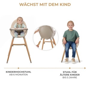 Scaun multifunctional copii Kinderkraft FINI2 2 in 1 lemn de fag bej - Img 3