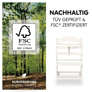 Scaun multifunctional Hauck Beta White lemn de fag ajustabil pana la 90 kg - Img 3
