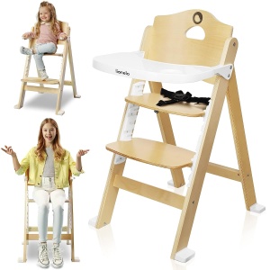 Scaun multifunctional Lionelo Floris 3-in-1 din lemn reglabil Natural