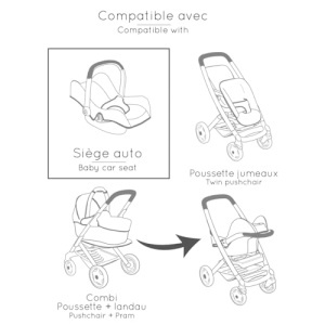 Scaun multifunctional pentru papusi Smoby Maxi-Cosi 3-in-1 transformabil pentru copii 3 - Img 3