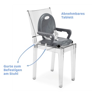 Scaun pentru copii Chicco Pocket Snack, 6-36 luni, 15 kg, gri inchis, portabil si ajustabil - Img 5