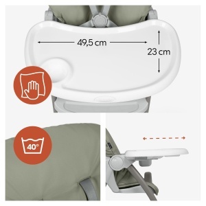 Scaun pentru copii hauck Sit N Fold, pliabil, cu tavita XL, 5 puncte de siguranta - Img 4