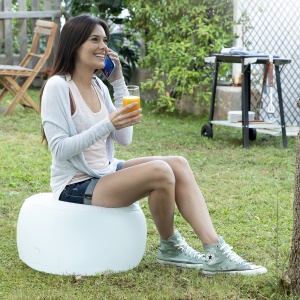 Scaun Umplut InnovaGoods Pulight, LED Multicolor, Waterproof, Alb - Img 6