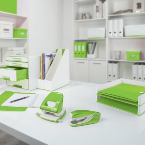 Schnellhefter Leitz WOW A4, Capacitate 60 Fisiere, Culoare Verde - Img 2