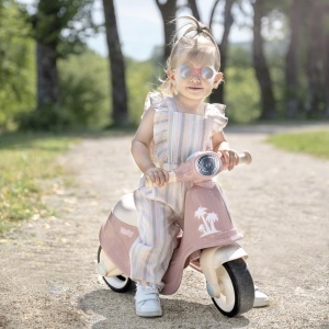 Scooter pentru copii Smoby, roz, cu design retro, cu cheie mecanica si roti silentioase - Img 3