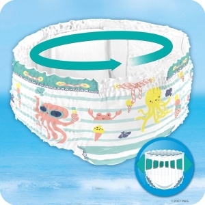 Scutece de inot Pampers Splashers Baby Shark, 10 buc, 5-6 ani, 14 kg - Img 2