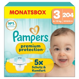 Scutece Pampers Premium Protection, Marimea 3, 204 bucati, 6kg-10kg