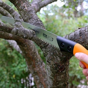Sega manuala Fiskars SW84 pentru lemn proaspat, lama 33 cm, negruportocalie - Img 3