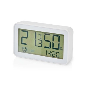 Senzor de clima Nedis Zigbee 3.0, alimentare cu baterii, masurare temperatura si umiditate, alb - Img 6