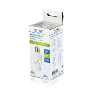 Senzor de Miscare V-TAC VT-8005 pentru Becuri E27, Transparent, 117mm - Img 2