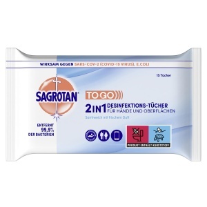 Servetele umede dezinfectante Sagrotan 2in1, 8 pachete x 15 servetele, parfumate - Img 2