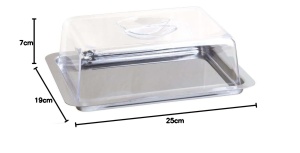 Serviertablett APS 67 din inox cu hauba, 25 x 19 x 7 cm, rezistent si elegant - Img 9