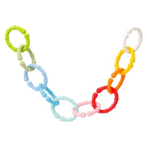 Set 10 inele de prindere Fehn 250510 culori curcubeu pentru jucarii si accesorii copii 0 luni
