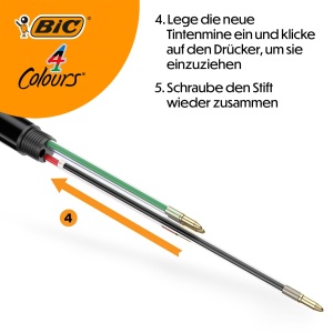 Set 12 Stilouri BIC 4 Culori Pro, Negru, Reumplibile, Ideal pentru Birou si Scoala - Img 7
