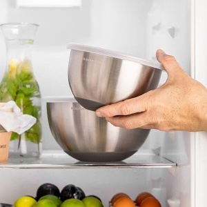 Set 2 Boluri de Mixare KitchenAid din Otel Inoxidabil, 1.4L si 2.8L, cu Capac - Img 6