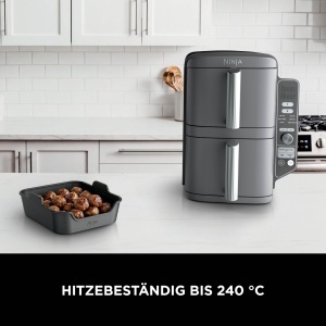 Set 2 Boluri Rectangulare din Silicon, Negru, Compatibile cu Friteuze cu Aer Cald Ninja SL400SL451 - Img 7