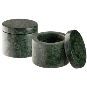 Set 2 Cutii din Marmura APS MINERA, 6 cm, H 5 cm, Verde