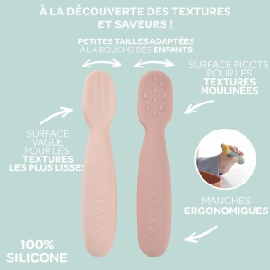 Set 2 linguri pentru bebelusi Beaba Silikon ergonomic texturat 4 luni - Img 5