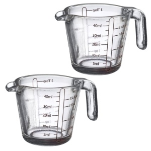 Set 2 Mini-Cani de Masura Westmark, 40 ml, Borosilikat, TransparentNegru