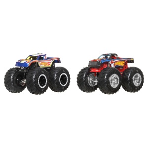 Set 2 Monster Trucks Hot Wheels Demolition Doubles, 164, cu roti uriase si detalii unice - Img 5