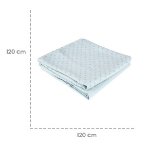 Set 2 Paturi si Tetra pentru Alaptare Roba Lil Planet 120x120cm Bumbac Organic GOTS Albastru Deschis - Img 6