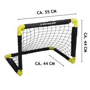 Set 2 Porti de Fotbal Faltabile Dunlop 50 x 44 x 44 cm, NegruGalben - Img 3