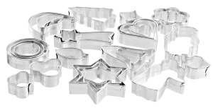 Set 25 forme de taiat pentru prajituri Zenker, diverse modele, din metal, argintii - Img 2