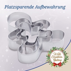 Set 3 forme prajituri Dr Oetker White Christmas Baking din inox model Lebkuchenmann - Img 5
