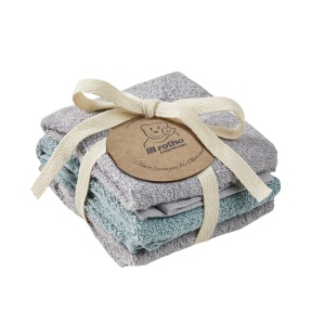 Set 3 Prosoape pentru Bebei Rotho Babydesign - 50 Bumbac, 50 Bambus, Gri