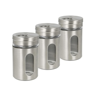 Set 3 recipiente pentru condimente Metaltex, 100ml, inox, sticla - Img 4