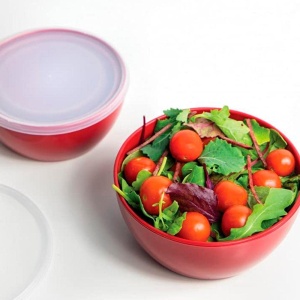 Set 4 Boluri Salata KitchenAid, Capacitate 355-1065 ml, Culoare Rosie - Img 8