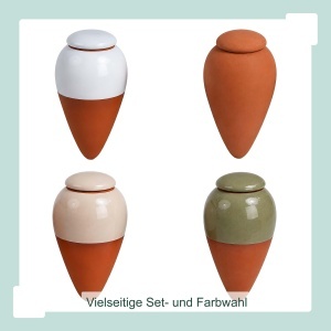 Set 4 Ghiuvete pentru Udare Relaxdays, 350 ml, Ceramica, TerracottaAlb - Img 7