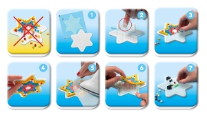 Set 5 Placi Hama 7711 pentru Perle Midi 5 mm - Alb, Diverse Forme - Img 2