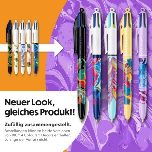 Set 5 Stilouri BIC 4 Culori Dekor Hydro, 4 Culoari, Reumplibile - Img 2