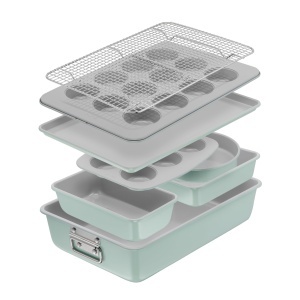 Set 8 forme de copt Tefal Ceramik J175S804, design compact, rezistente la temperaturi ridicate